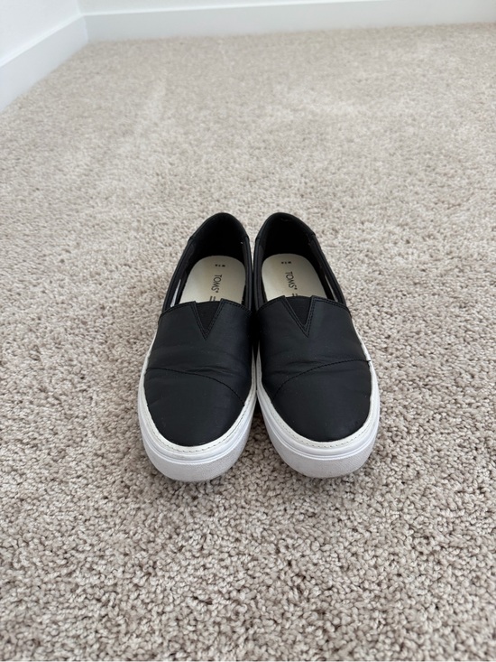 Toms Shoes - Toms Black and White Slip-On Platform Sneakers